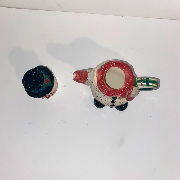EUC Vintage Enesco Snowman creamer & Christmas Tree Sugar by Julie Ueland 1998 - Picture 7 of 11